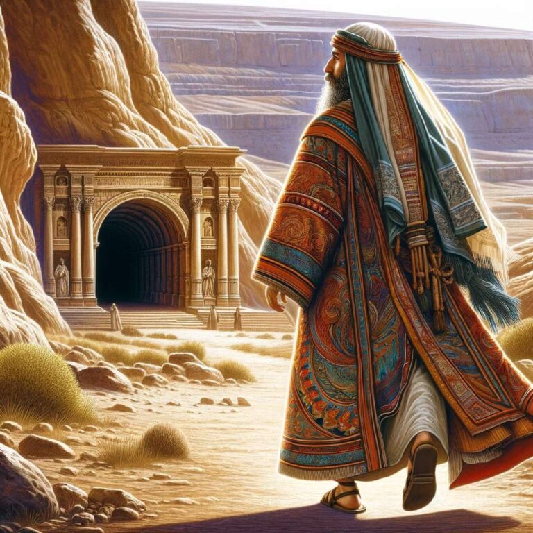 DALL·E 2024-01-14 10.45.55 - An ancient Jewish man in traditional attire from biblical times, depicted realistically and colorfully