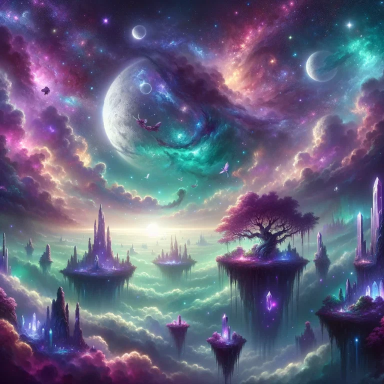 DALL·E 2024-04-02 12.57.14 - A magical, fantasy-style starry sky, where the cosmos is painted in vivid, dreamlike colors
