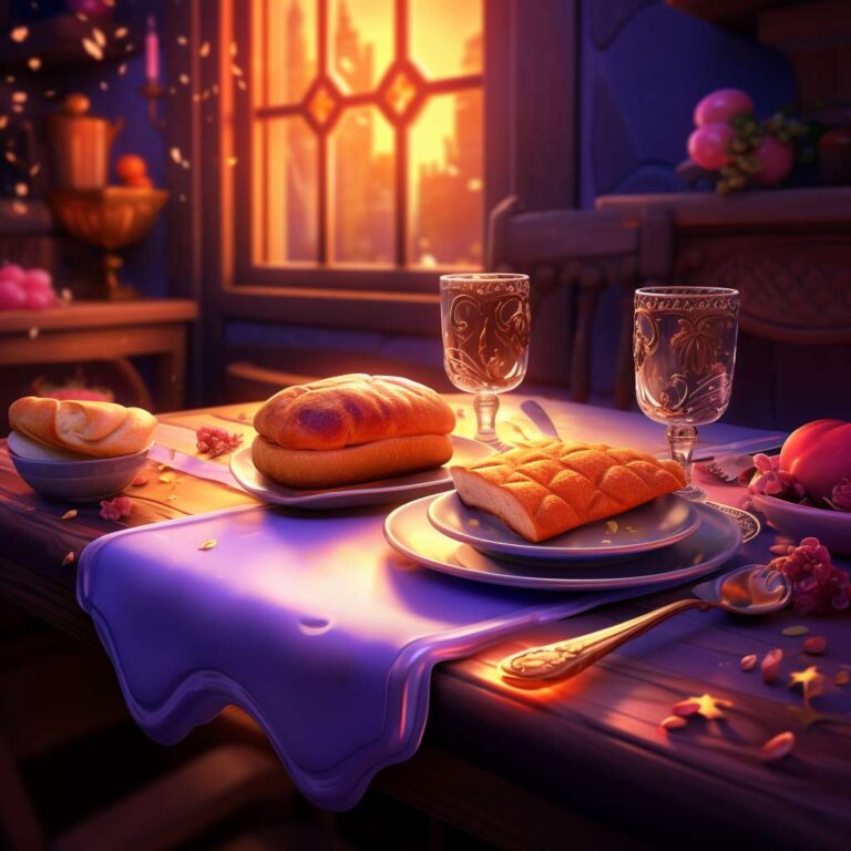 hivartei_bread_with_a_meal_with_wine_on_a_royal_table