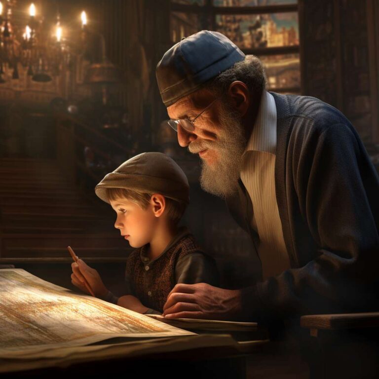 a_Jewish_man_teaching_his_son_in_a_synagogue