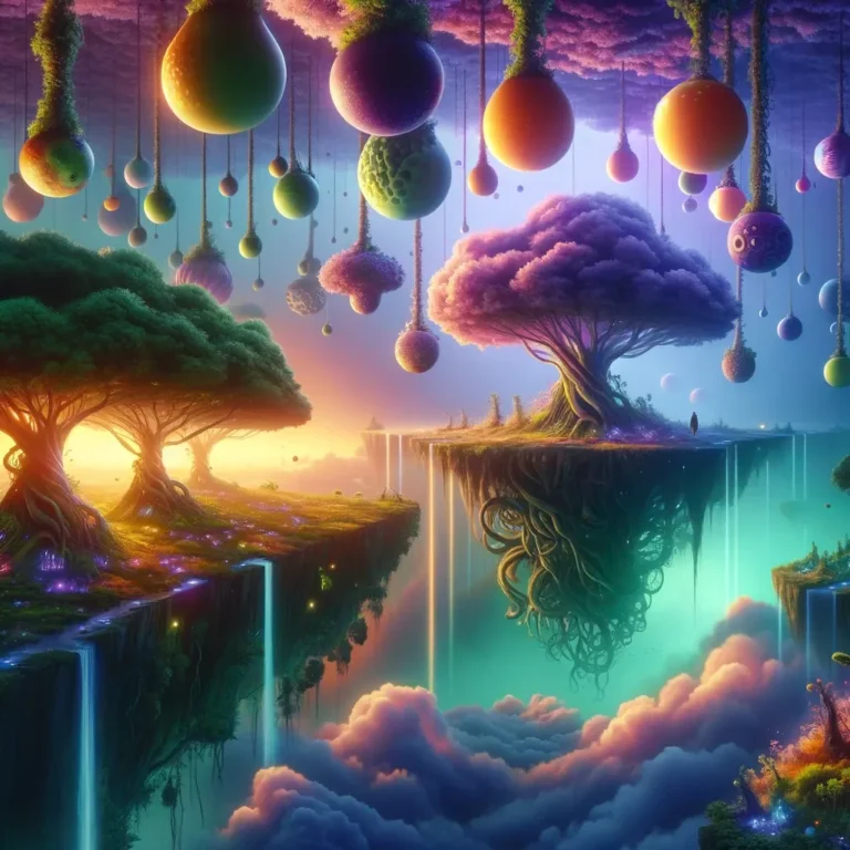 Create a surreal image that captures the essence of variance, blending elements of nature and imagination in a dream-like composition