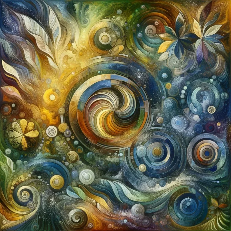 Create an abstract concept art that embodies the theme of Herbalism, focusing on the metaphysical and transformative properties of plants