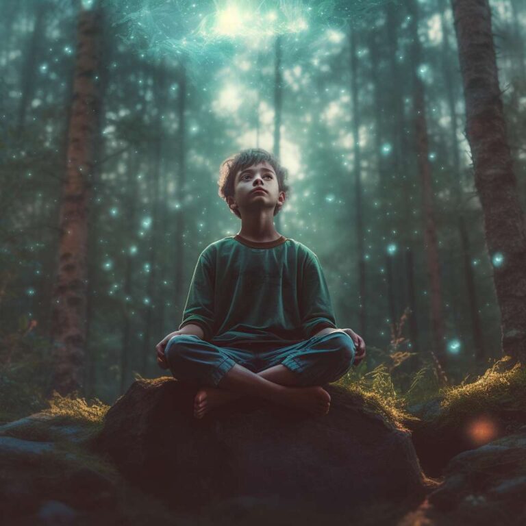 young_boy_with_regular_clothes_meditating_in_the_woods