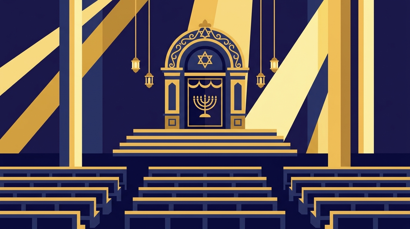 A synagogue interior with gold light, illustrating the Priestly Blessing