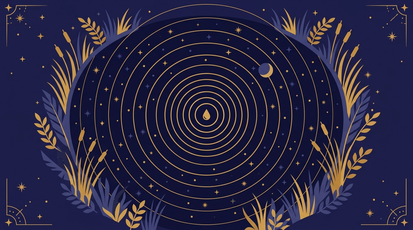 A still pool reflecting a starry sky, illustrating Ruach HaKodesh